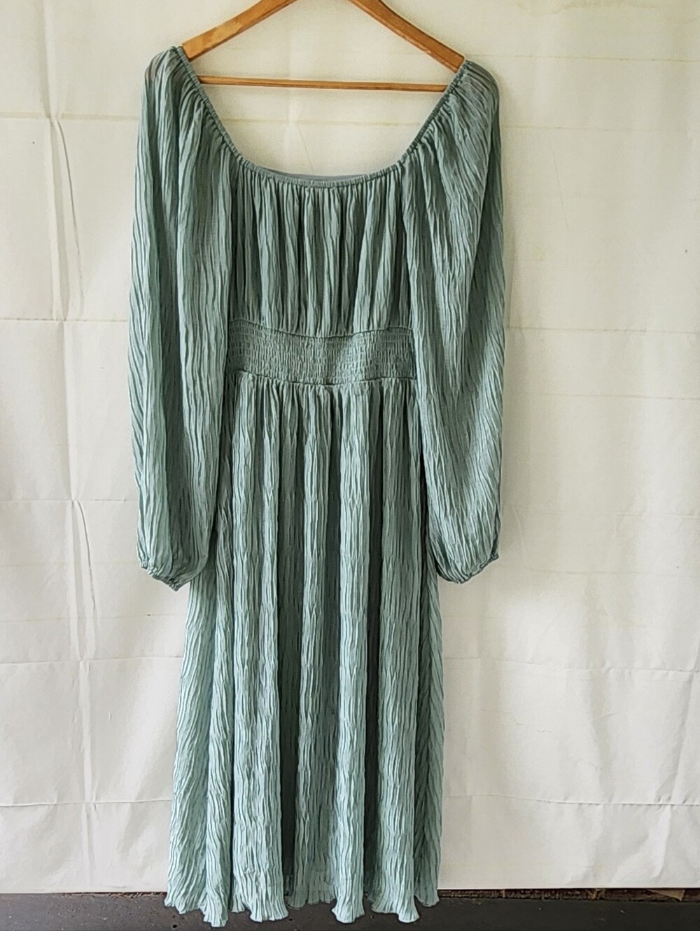 Baltic Born  Sage Long Sleeve Smocked Waist Maxi Dress - Picture 12 of 15